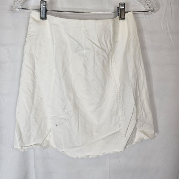 Atm Anthony Thomas Melillo size 2 white button-down frayed hem mini skirt NWT - Picture 4 of 6